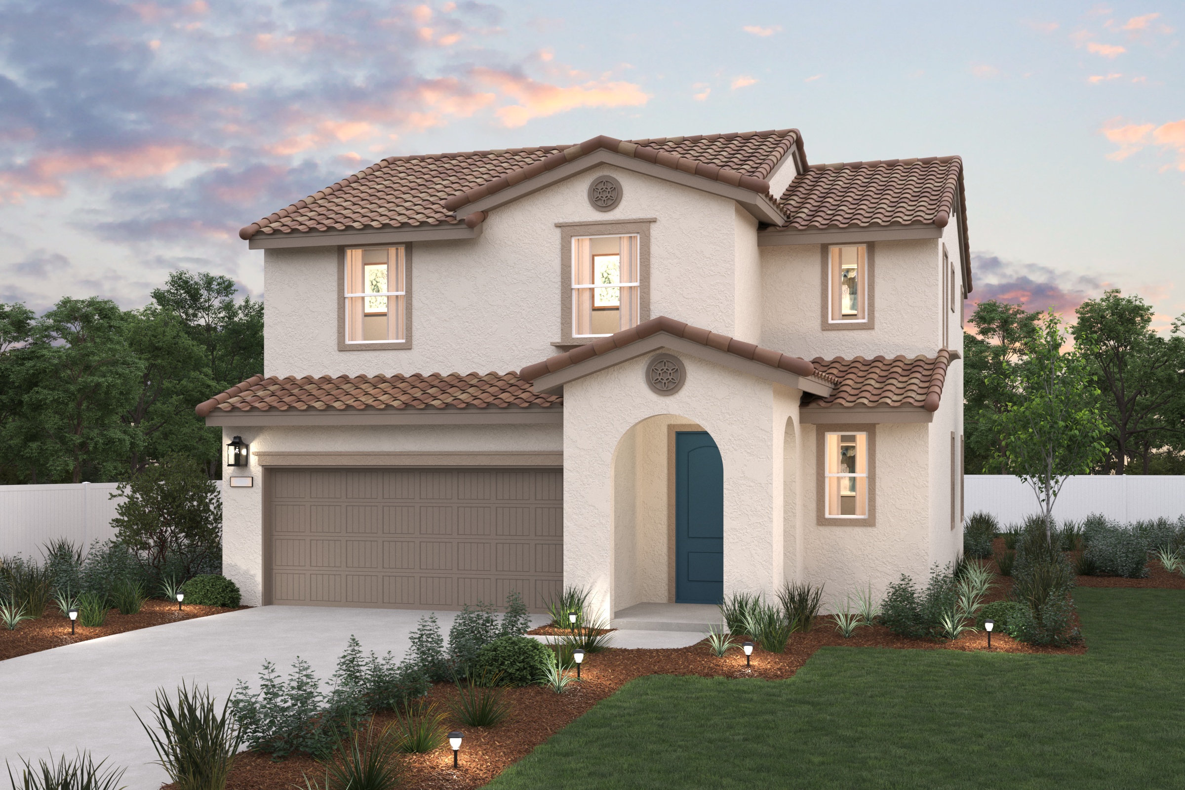 A house with a driveway.