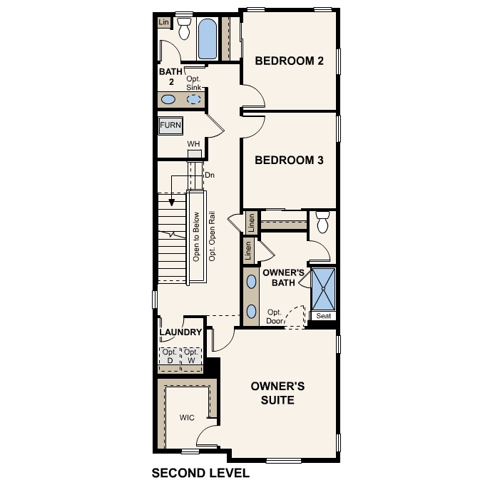 Diagram, engineering drawing. Winslow Floorplan, Upper Level