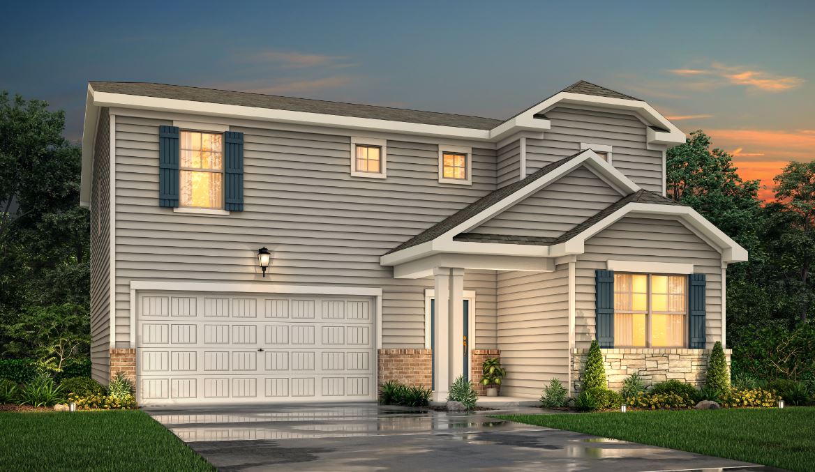 A house with a garage.