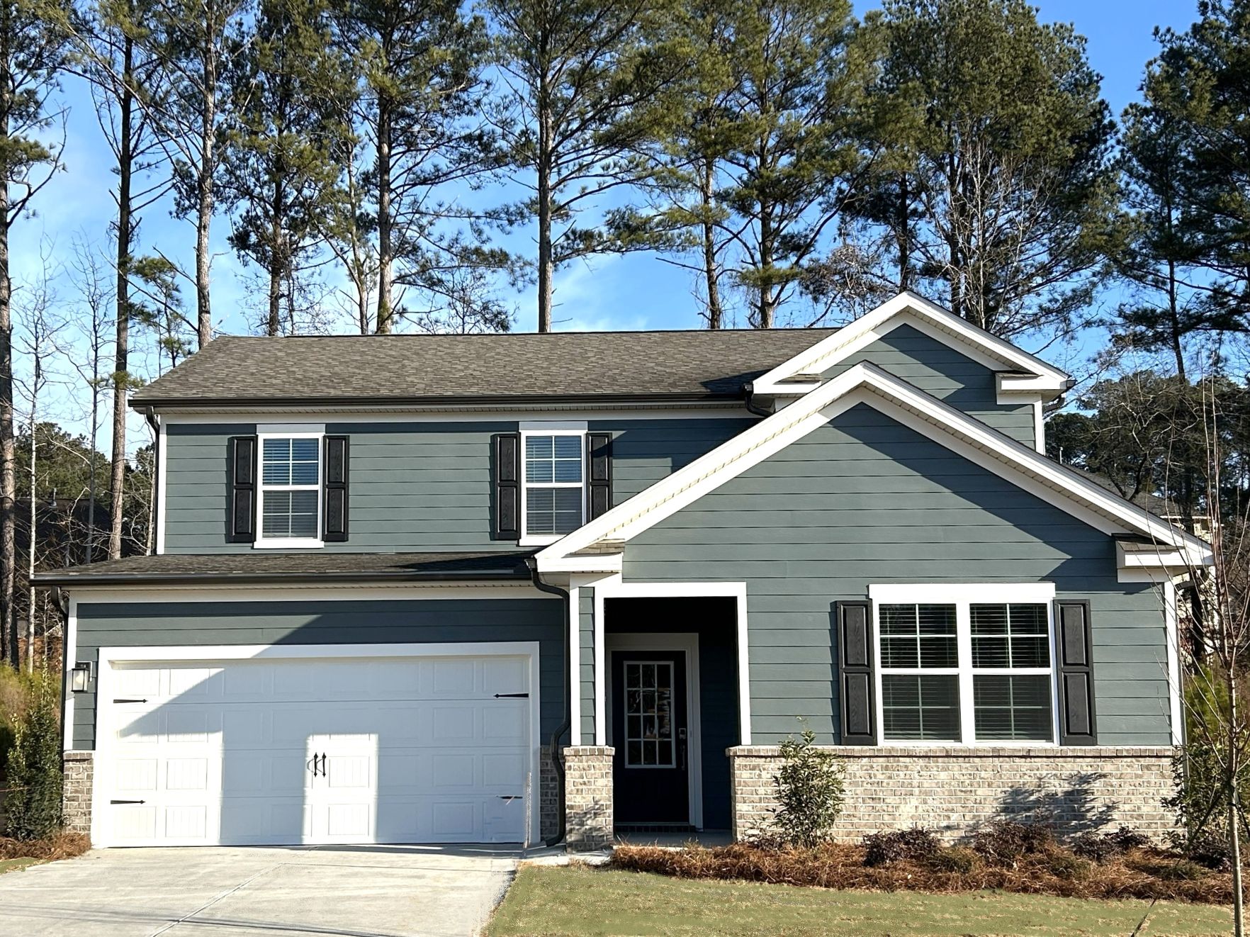 A house with a garage.