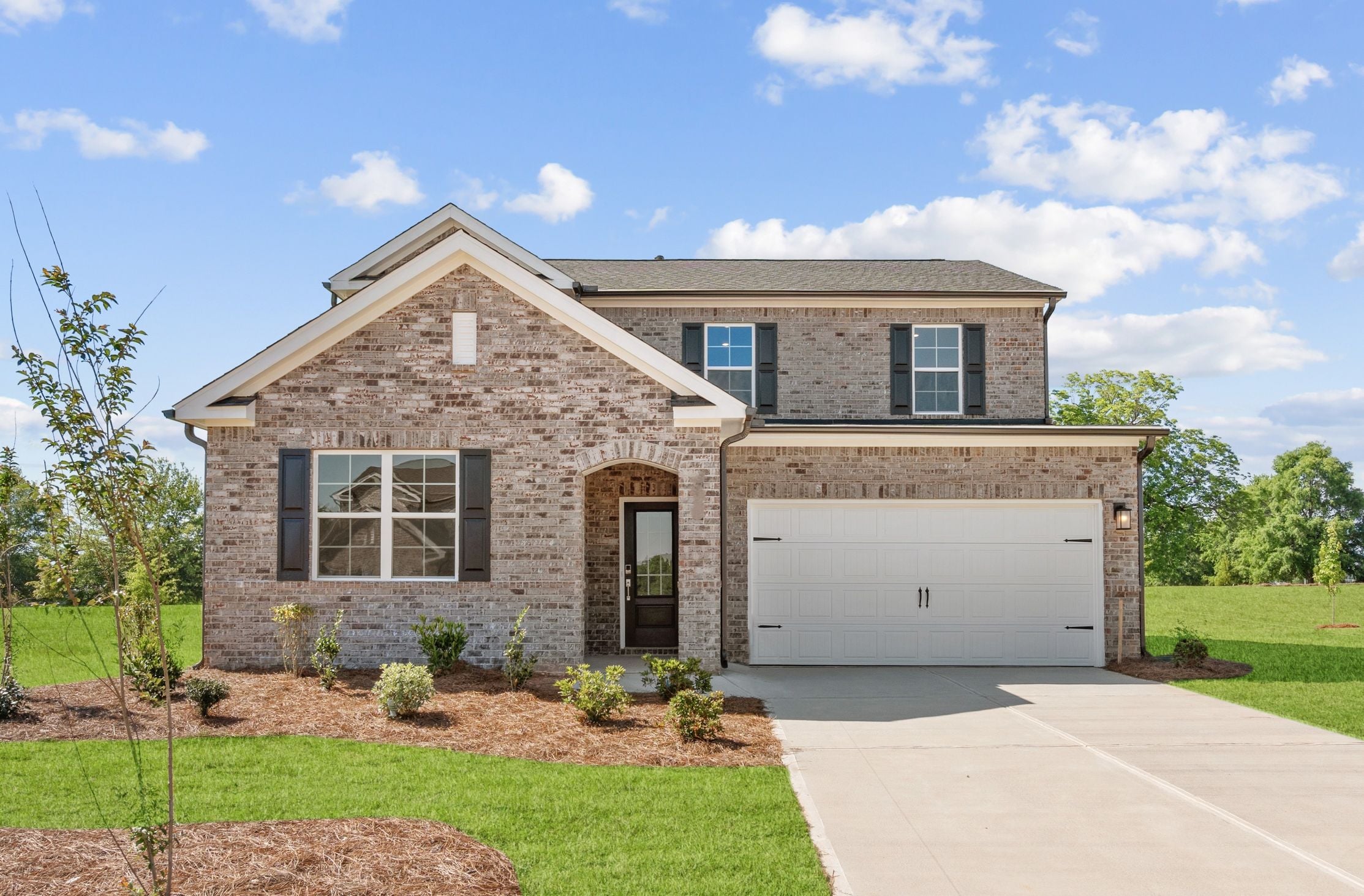 A house with a garage.