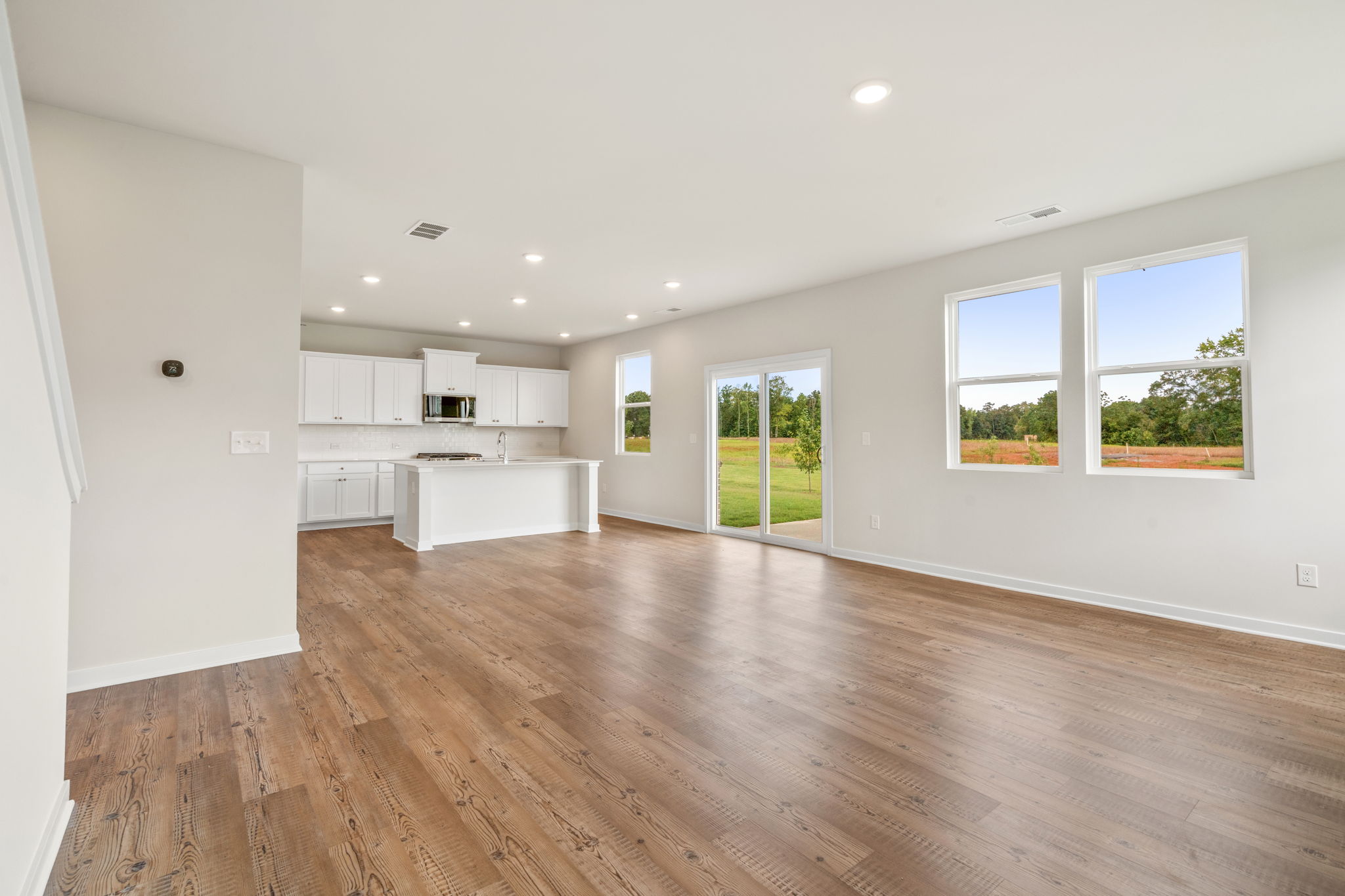A large empty living room.