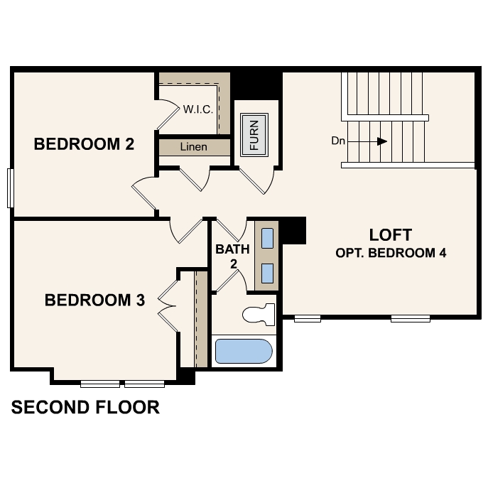 norman plan, second floor