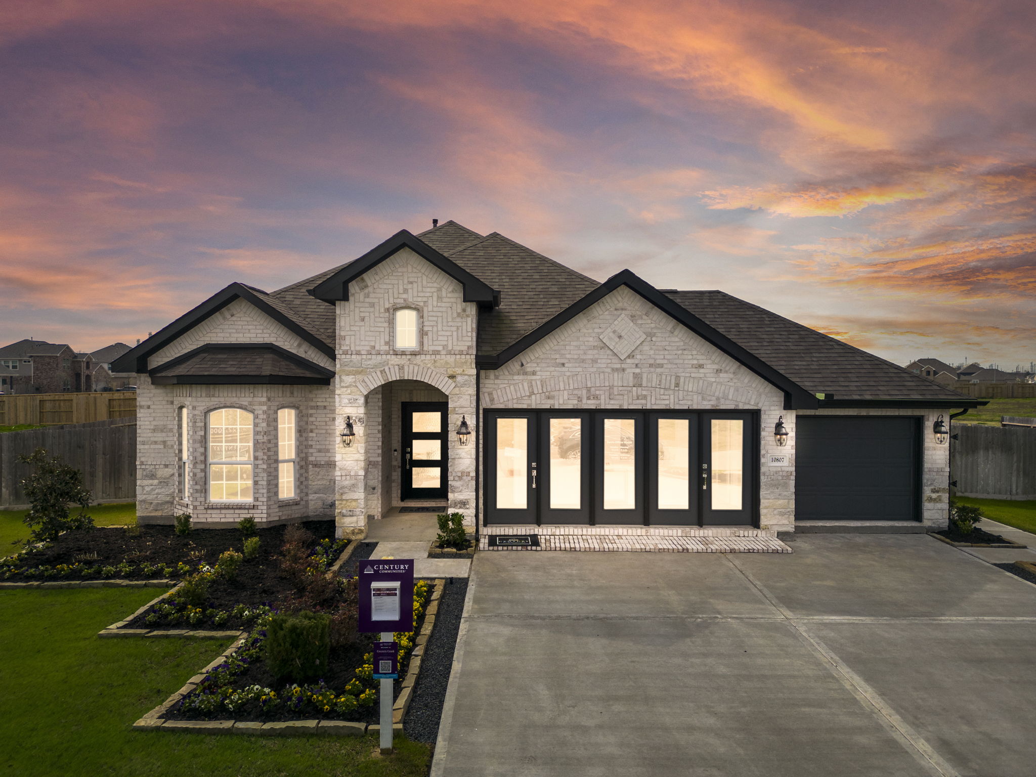 A house with a driveway.