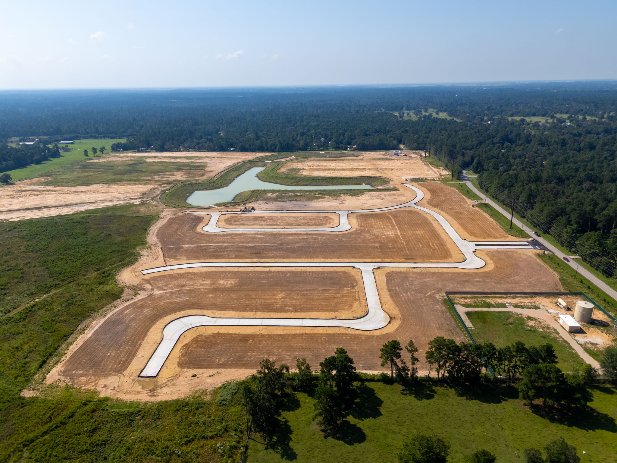 An aerial view of a road.