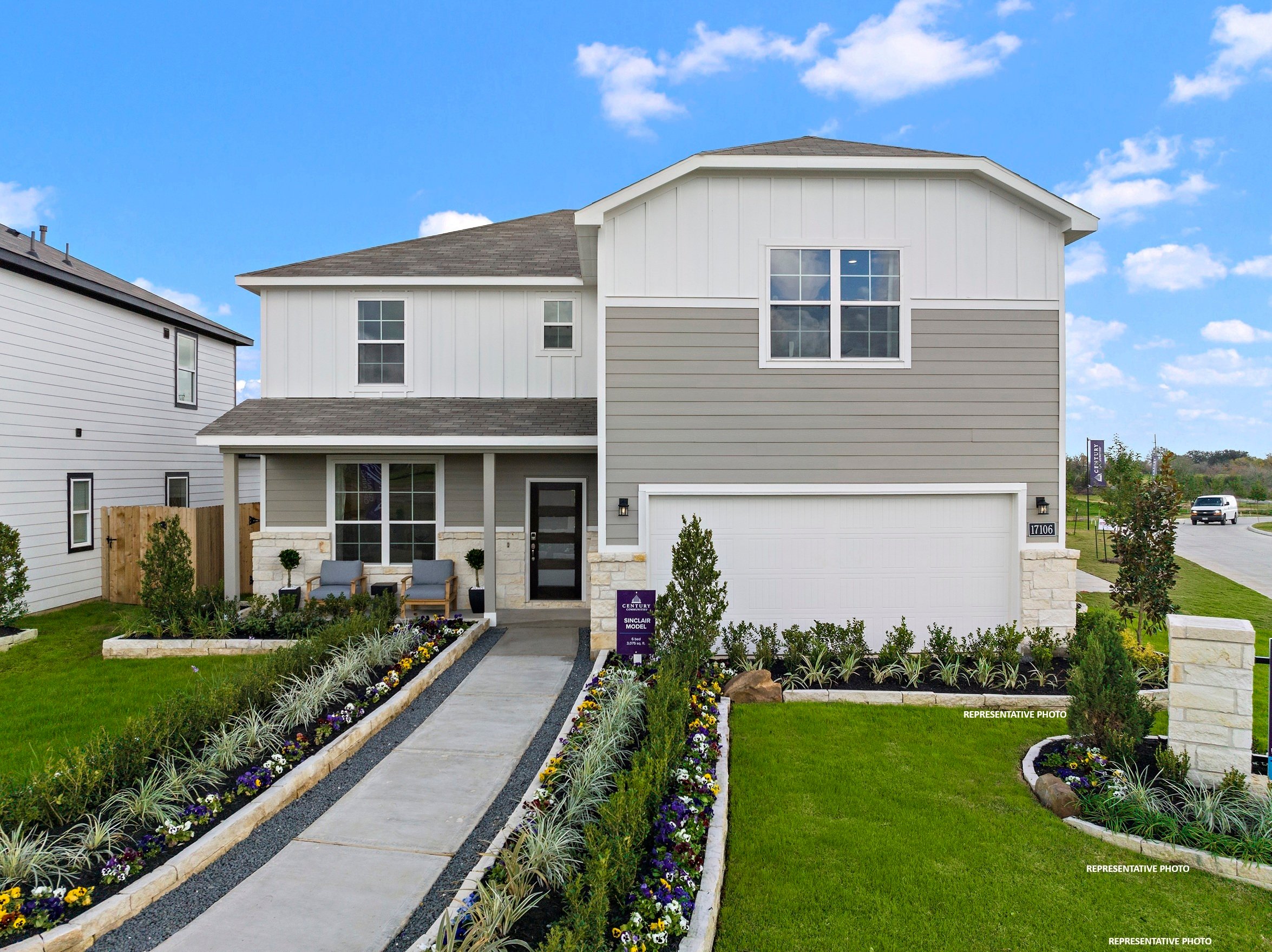 A house with a driveway and a driveway.
