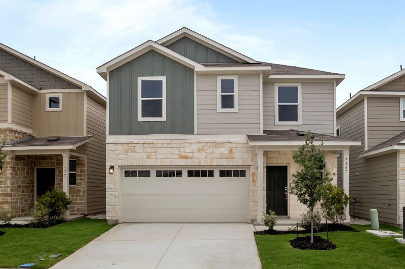 A house with a garage.