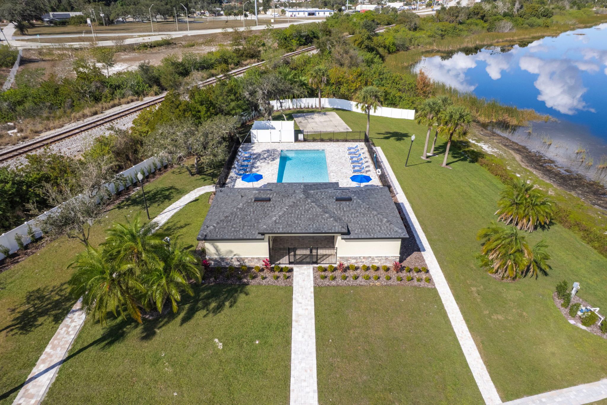 A building with a solar panel.