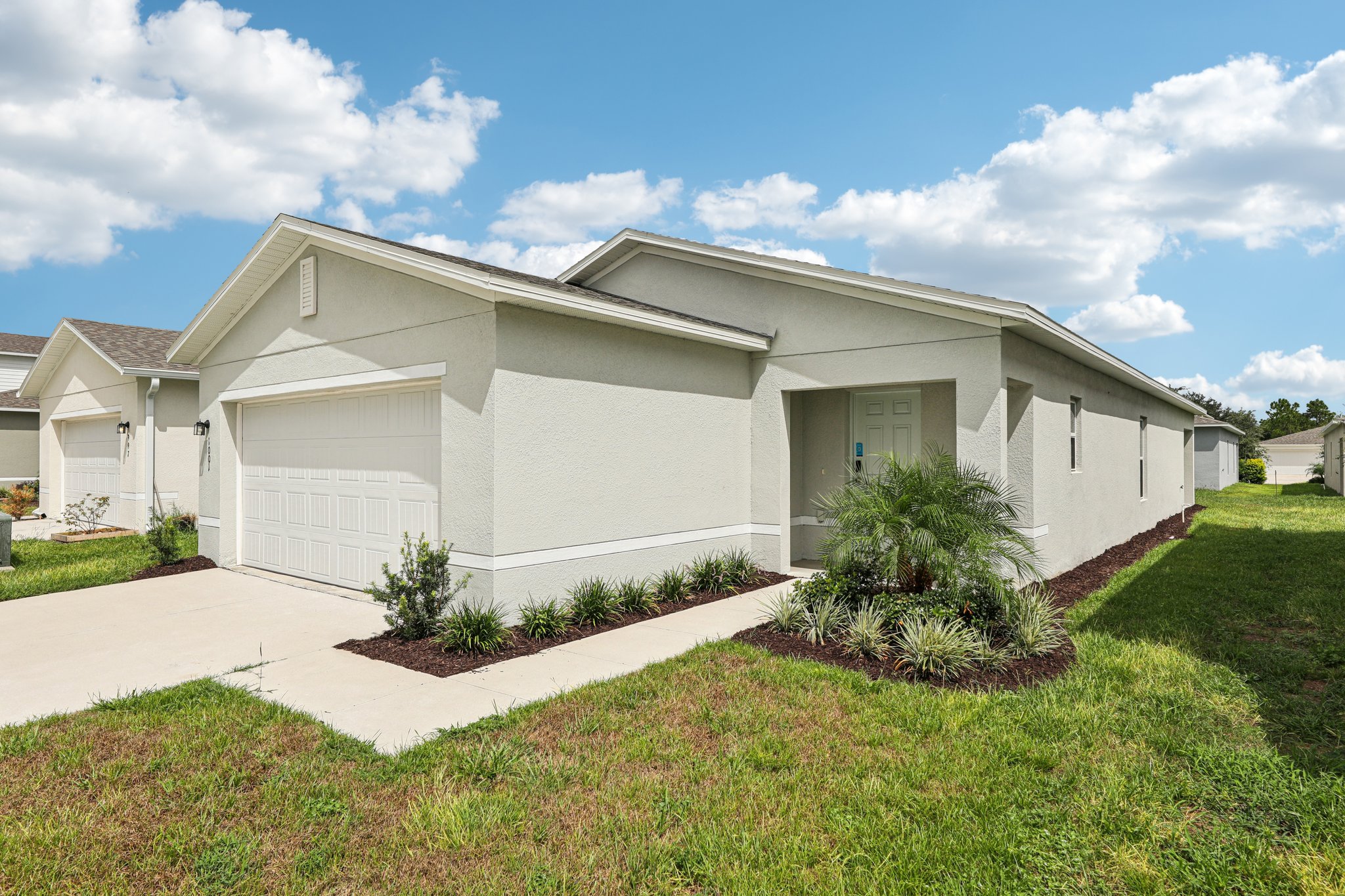 A house with a garage.