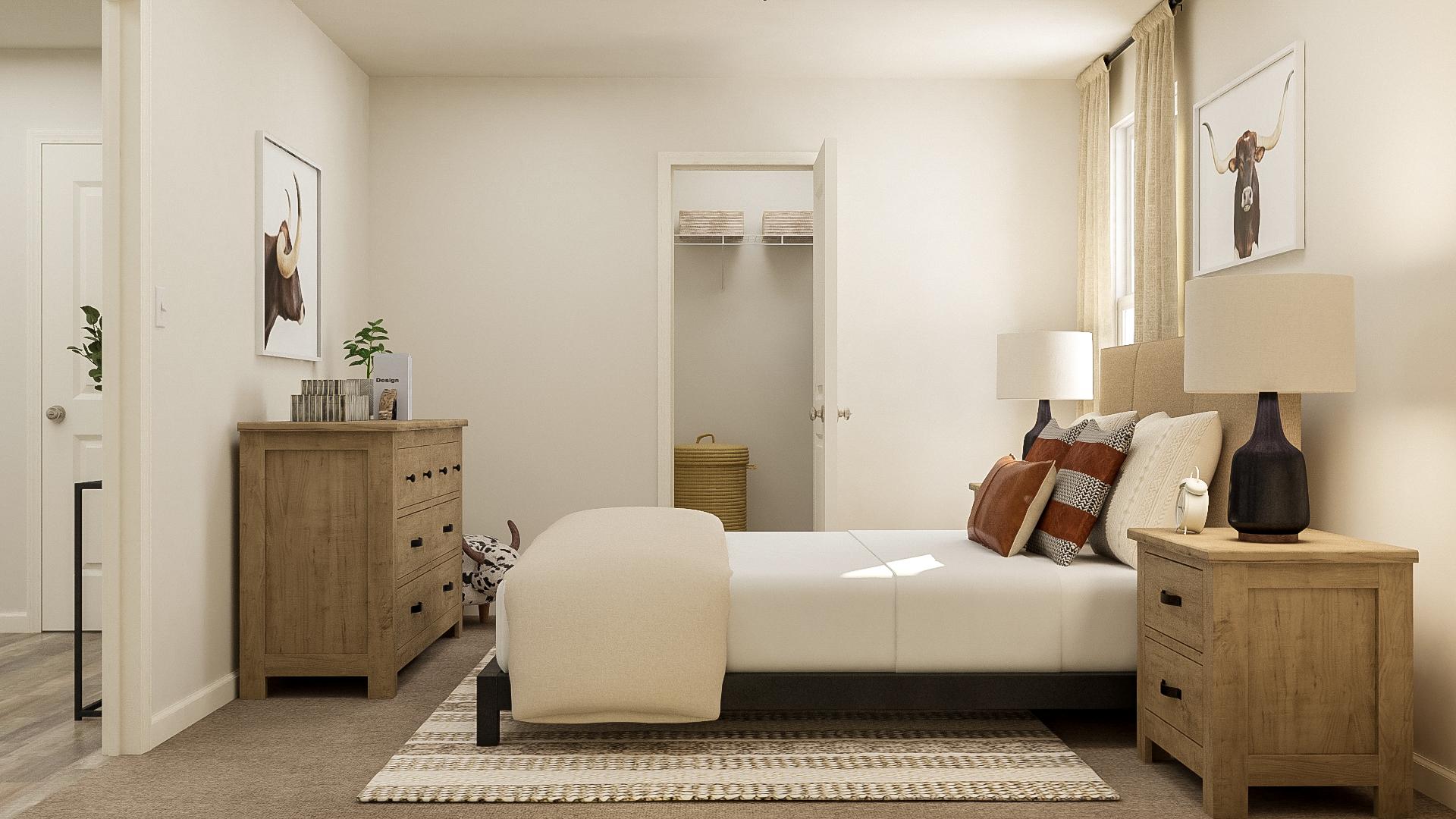 A room with a couch and a table.