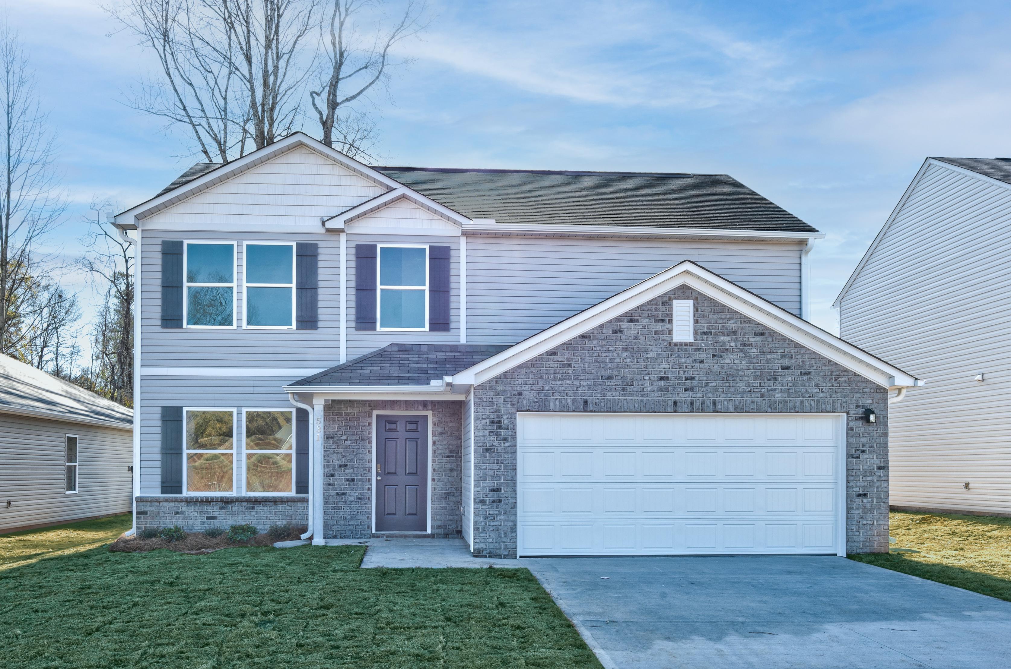 A house with a garage.