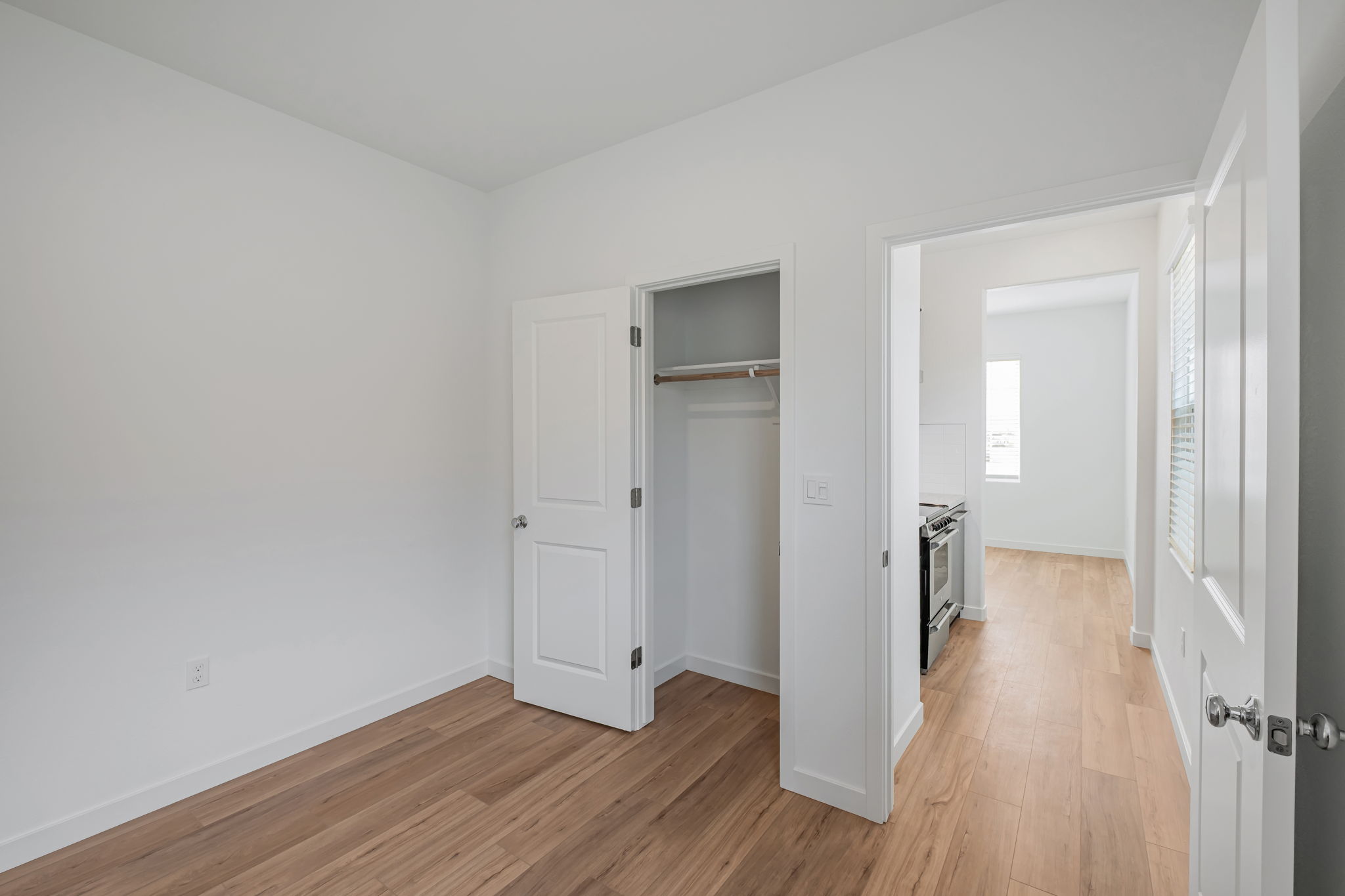 A room with white doors.